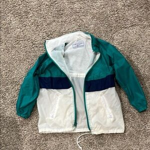 Vintage Kids French Toast by Lollytogs Teal and White Raincoat